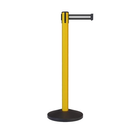 MONTOUR LINE Stanchion Belt Barrier Yellow Post 13ft.Black/Wh HL Belt MS630-YW-BWH-130